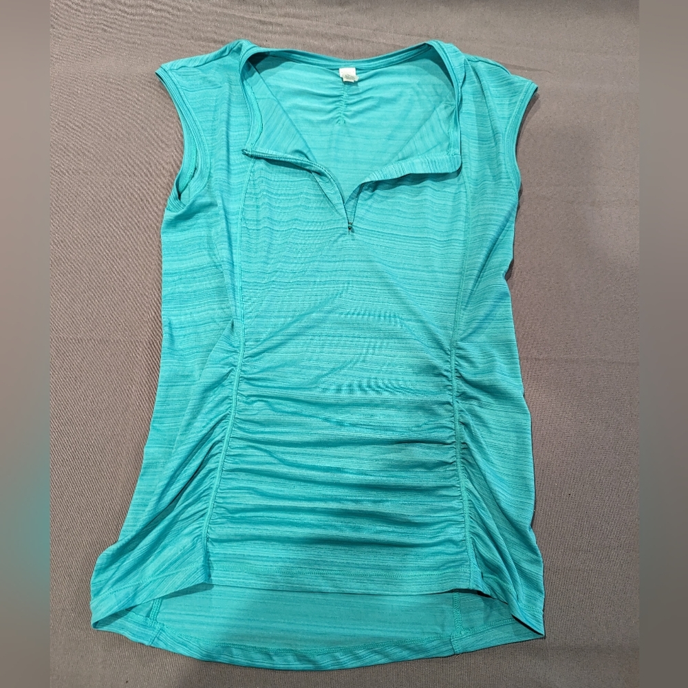Women's Athleta Front Zipper Workout Top Green S
